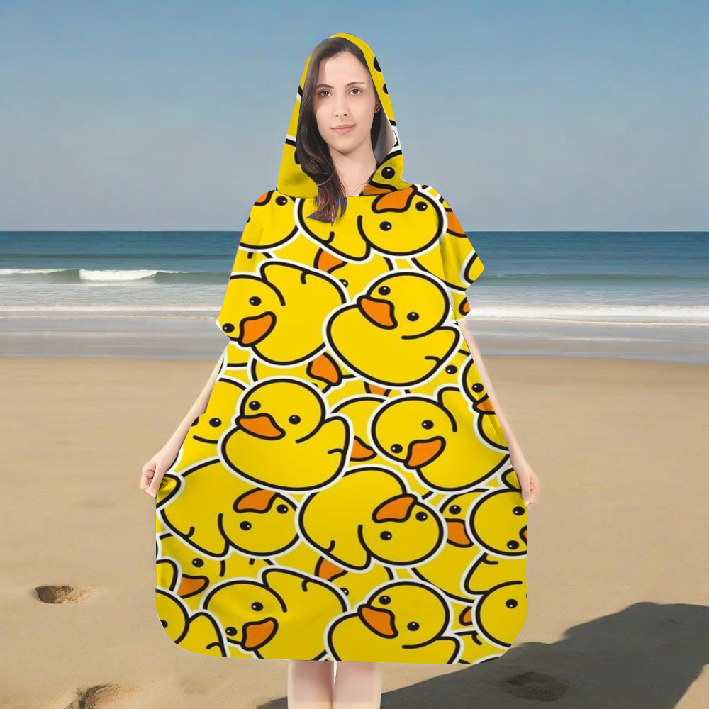 Rubber Duck Bath - Serviette de plage à capuche avec
