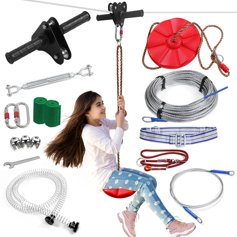 Kids Zip Toys - Kit de Zipline pour Enfants avec