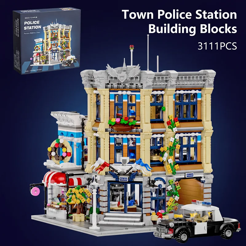 Kids Toys Stores - Bâtiment police modulaire avec 6 figurines,