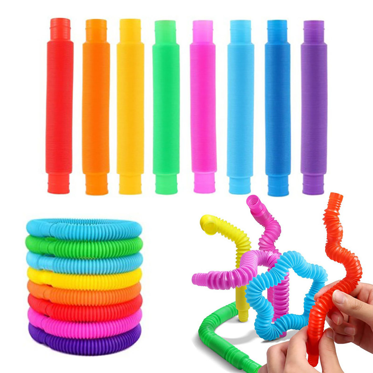 Kids Toys Youtube - Tubes télescopiques colorés, jouets Fidget, Tubes