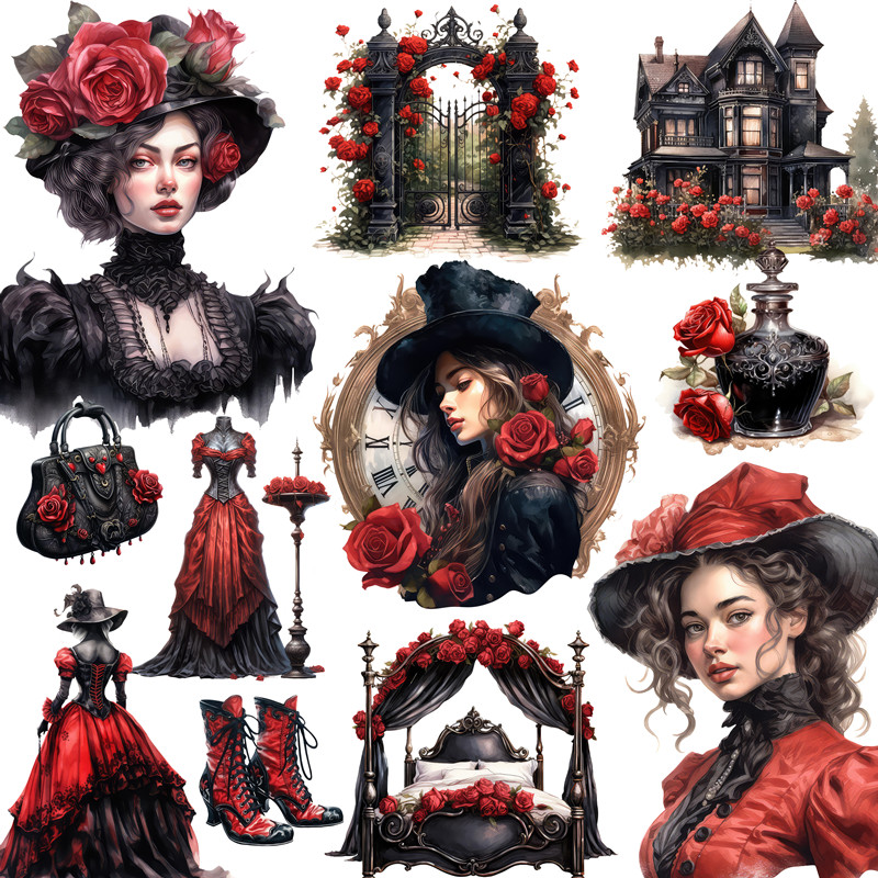 Victoria Black Rose Stickers,  - Kids Toys Victoria avis et prix