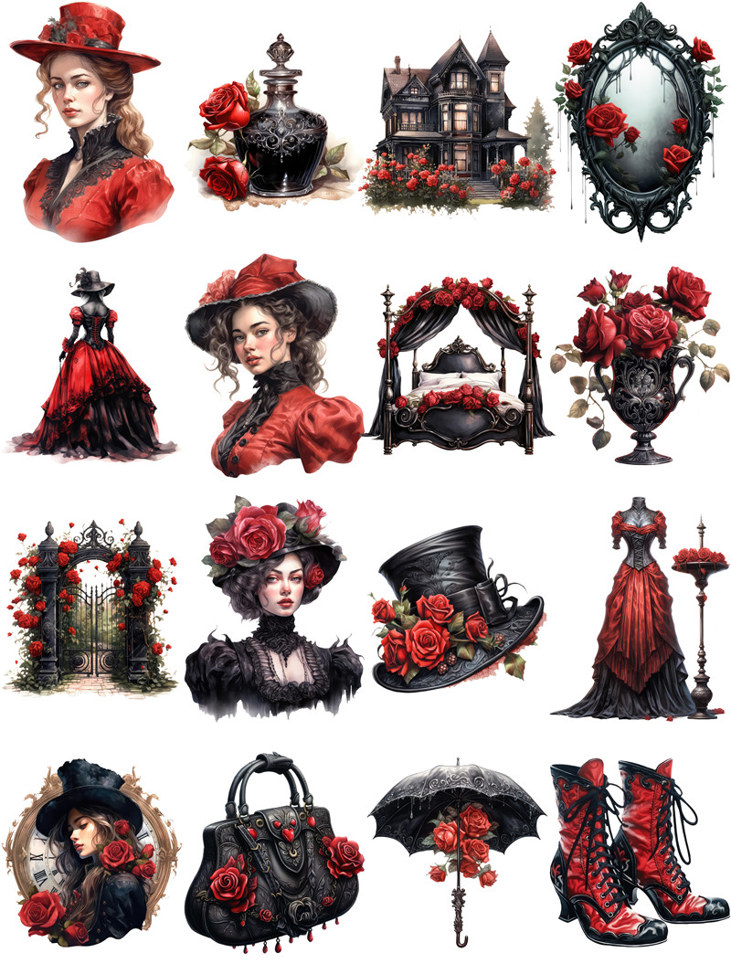 Victoria Black Rose Stickers,  - Kids Toys Victoria avis et prix